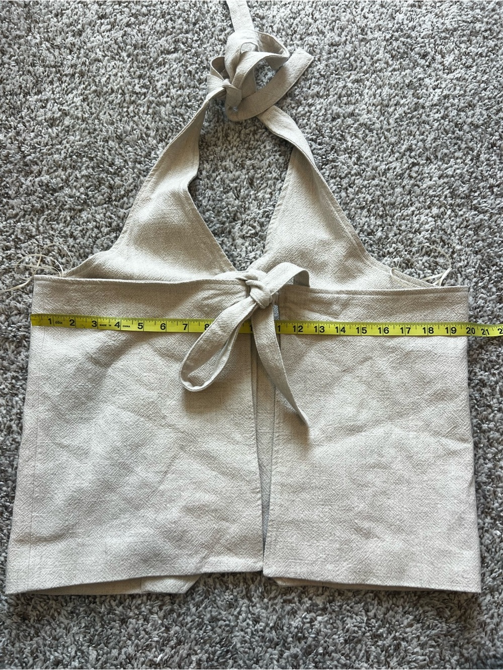 Lioness Hills Linen-Cotton Halter Tie Vest in Oatmeal Sz M - Picture 10 of 12